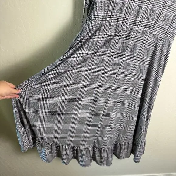 Torrid Purple Houndstooth Plaid Midi Studio Wrap Dress 2X 18491205 - Picture 10 of 15